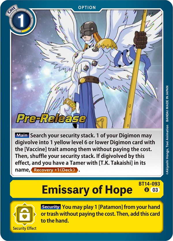 Emissary of Hope [BT14-093] [Blast Ace Pre-Release Cards] | Play N Trade Winnipeg