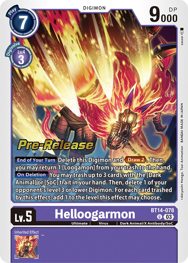 Helloogarmon [BT14-078] [Blast Ace Pre-Release Cards] | Play N Trade Winnipeg