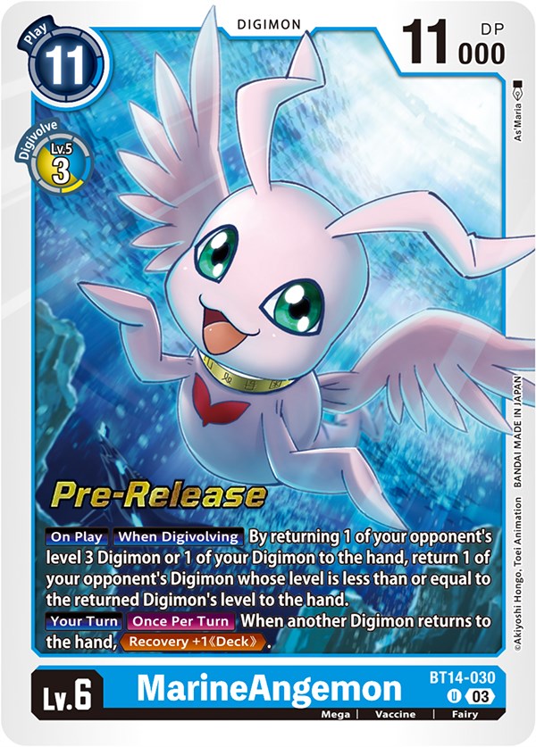 MarineAngemon [BT14-030] [Blast Ace Pre-Release Cards] | Play N Trade Winnipeg