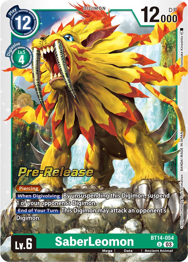 SaberLeomon [BT14-054] [Blast Ace Pre-Release Cards] | Play N Trade Winnipeg