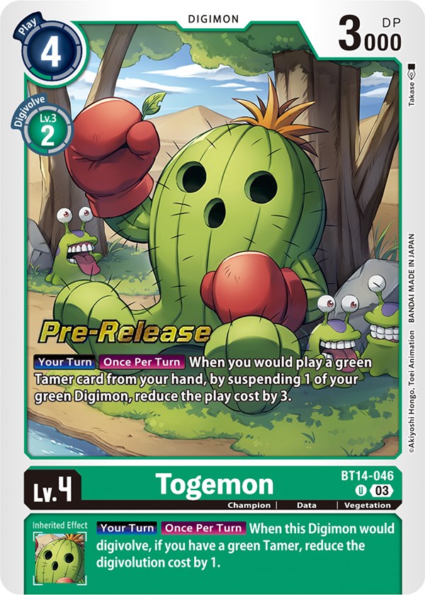 Togemon [BT14-046] [Blast Ace Pre-Release Cards] | Play N Trade Winnipeg