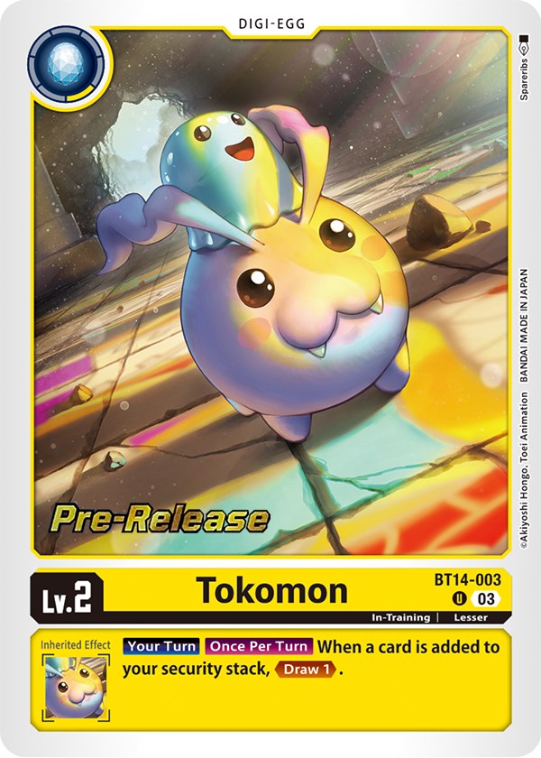 Tokomon [BT14-003] [Blast Ace Pre-Release Cards] | Play N Trade Winnipeg