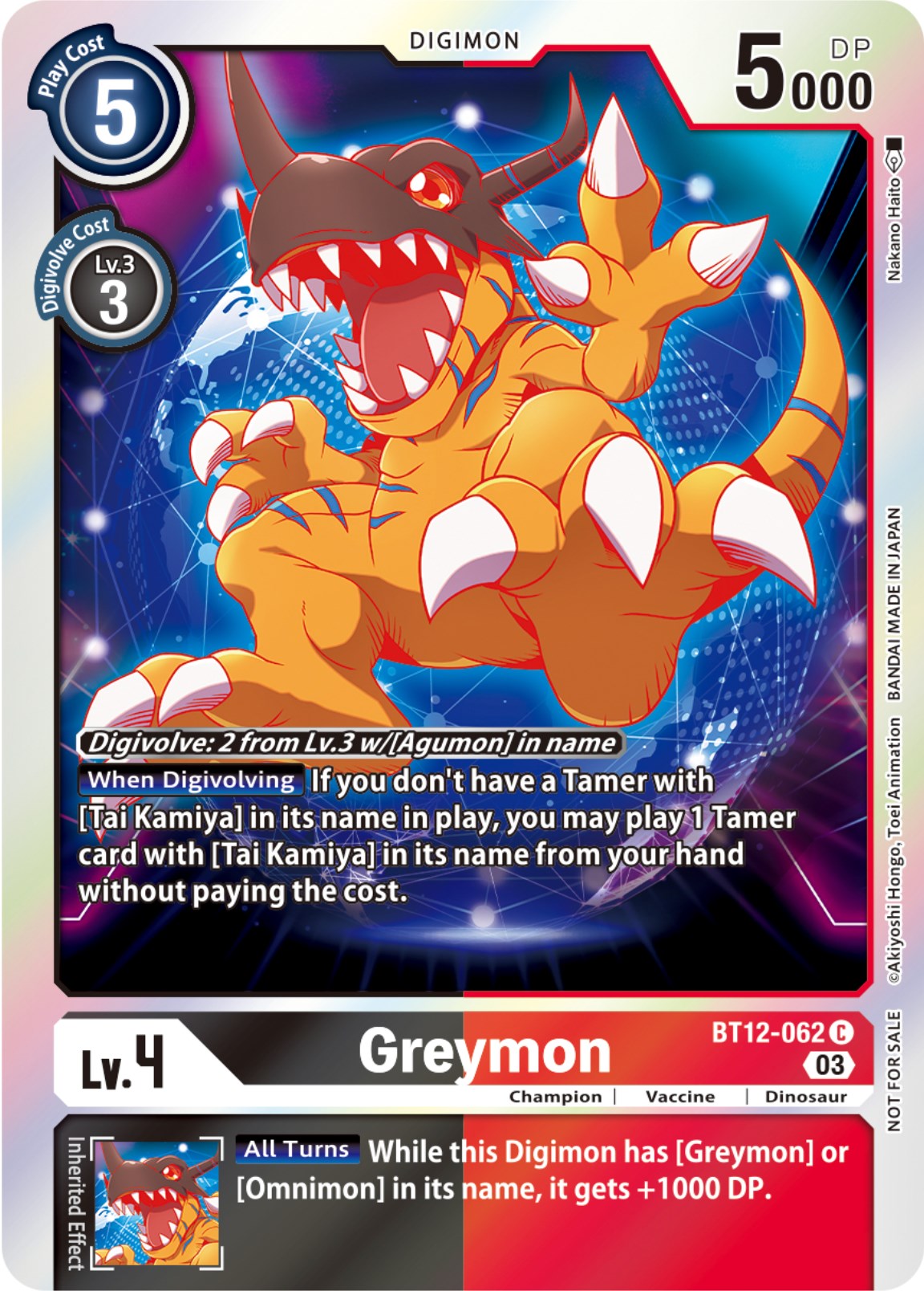 Greymon [BT12-062] (Official Tournament Pack Vol.11) [Across Time] | Play N Trade Winnipeg