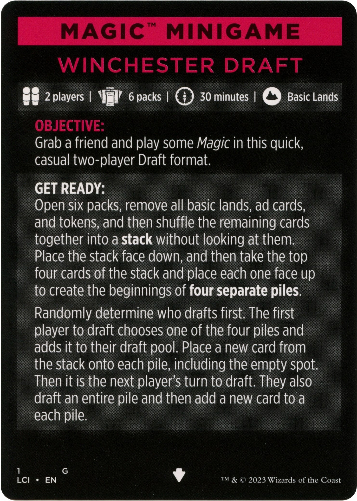 Winchester Draft (Magic Minigame) [The Lost Caverns of Ixalan Minigame] | Play N Trade Winnipeg