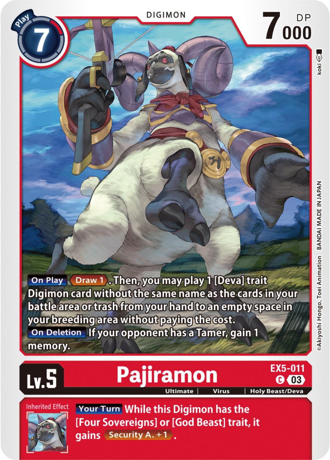 Pajiramon [EX5-011] [Animal Colosseum] | Play N Trade Winnipeg