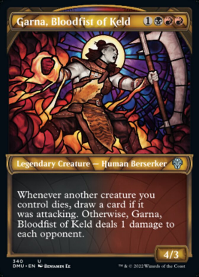 Garna, Bloodfist of Keld (Showcase Textured) [Dominaria United] | Play N Trade Winnipeg