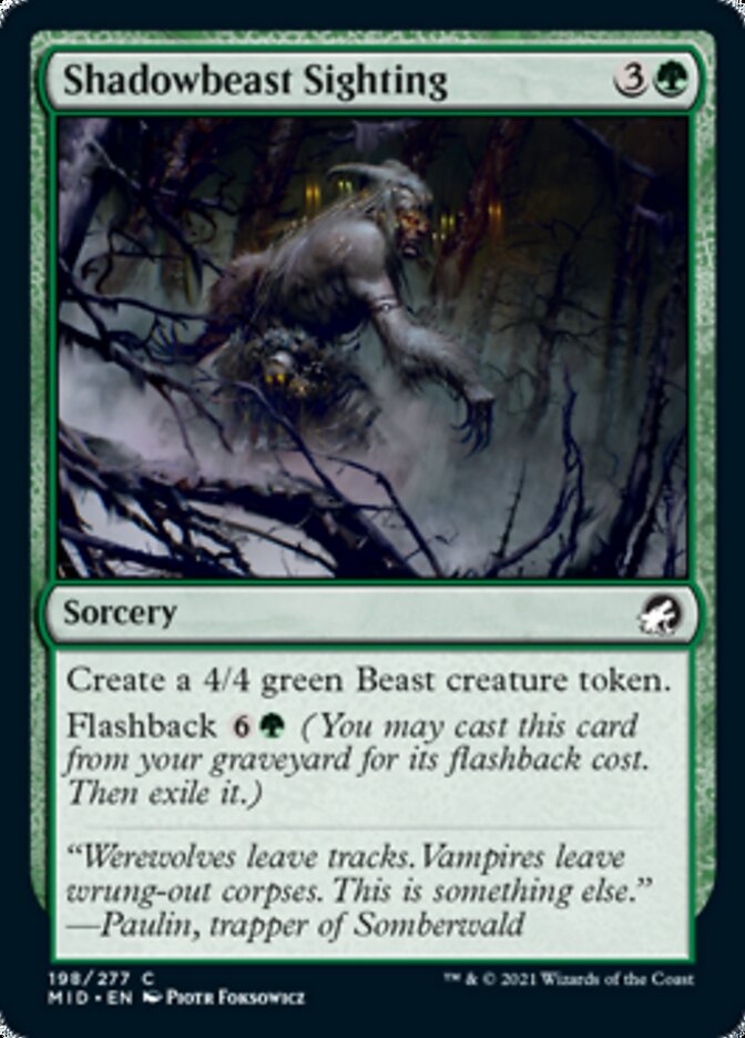 Shadowbeast Sighting [Innistrad: Midnight Hunt] | Play N Trade Winnipeg