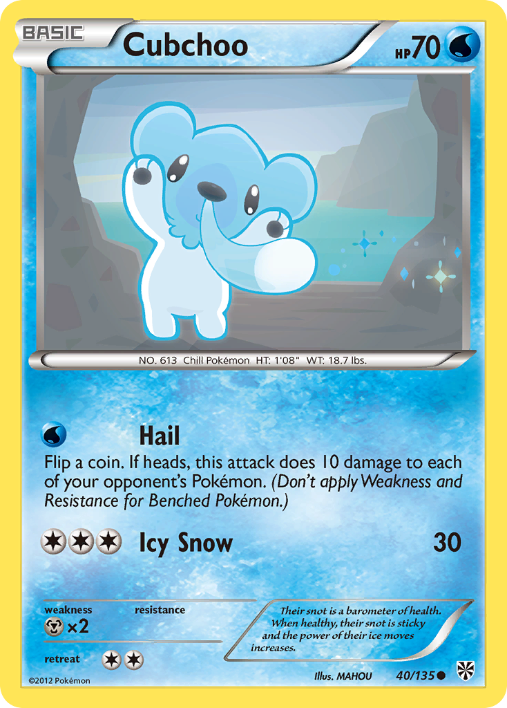 Cubchoo (40/135) [Black & White: Plasma Storm] | Play N Trade Winnipeg