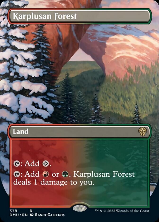 Karplusan Forest (Borderless Alternate Art) [Dominaria United] | Play N Trade Winnipeg