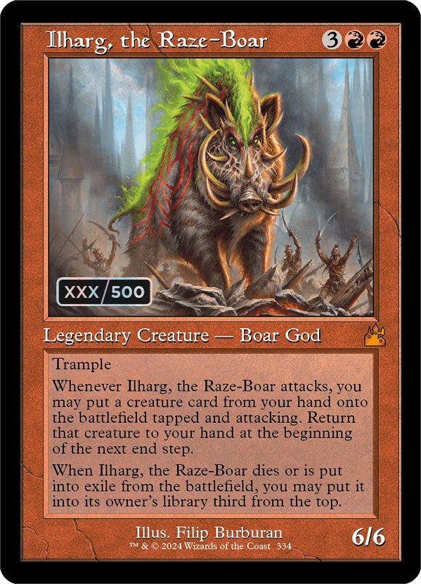 Ilharg, the Raze-Boar (Retro) (Serialized) [Ravnica Remastered] | Play N Trade Winnipeg