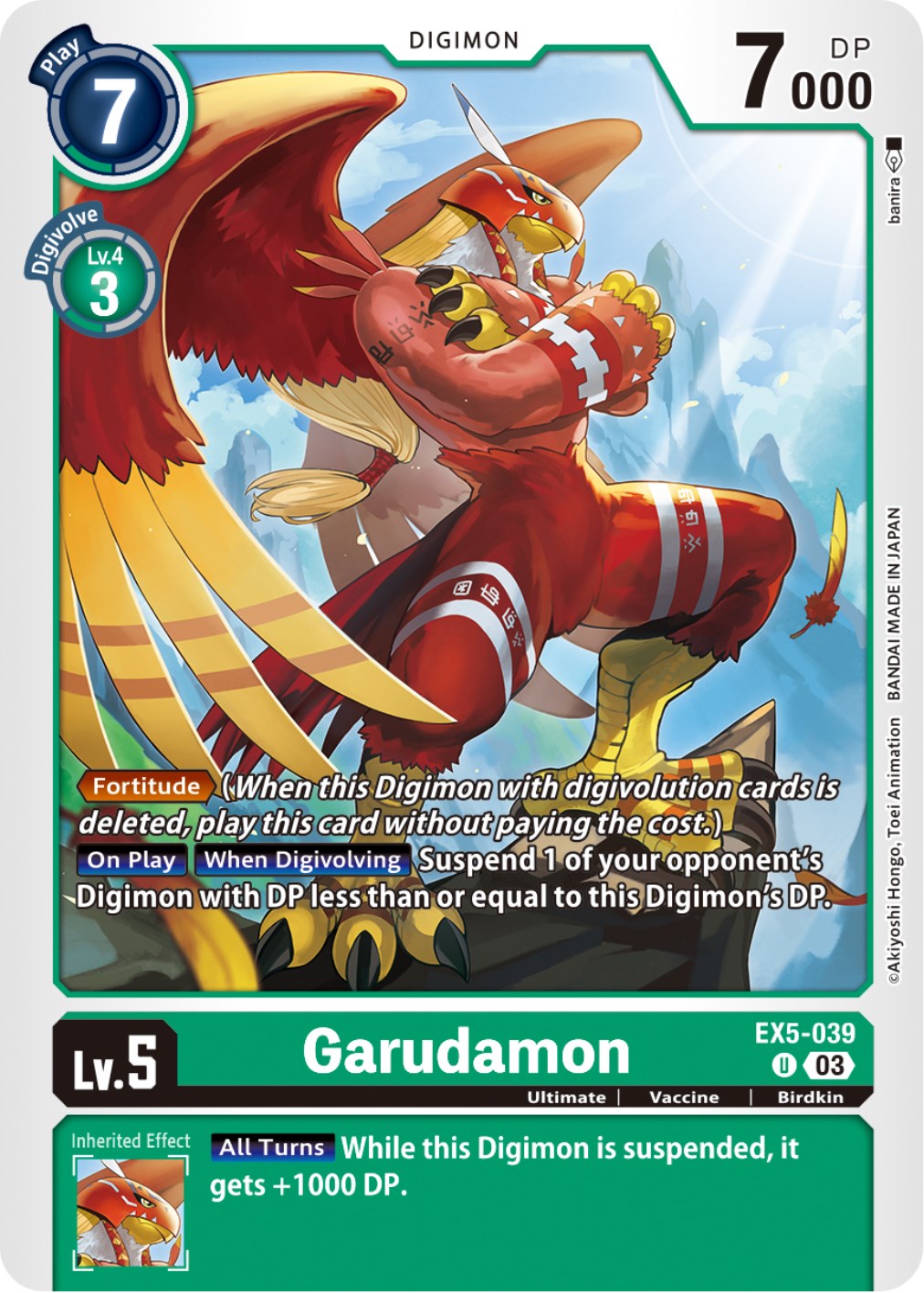 Garudamon [EX5-039] [Animal Colosseum] | Play N Trade Winnipeg