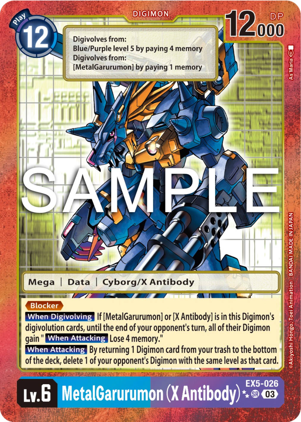 MetalGarurumon (X Antibody) [EX5-026] (2 Star Alternate Art) [Animal Colosseum] | Play N Trade Winnipeg