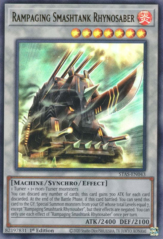 Rampaging Smashtank Rhynosaber [STAS-EN043] Ultra Rare | Play N Trade Winnipeg