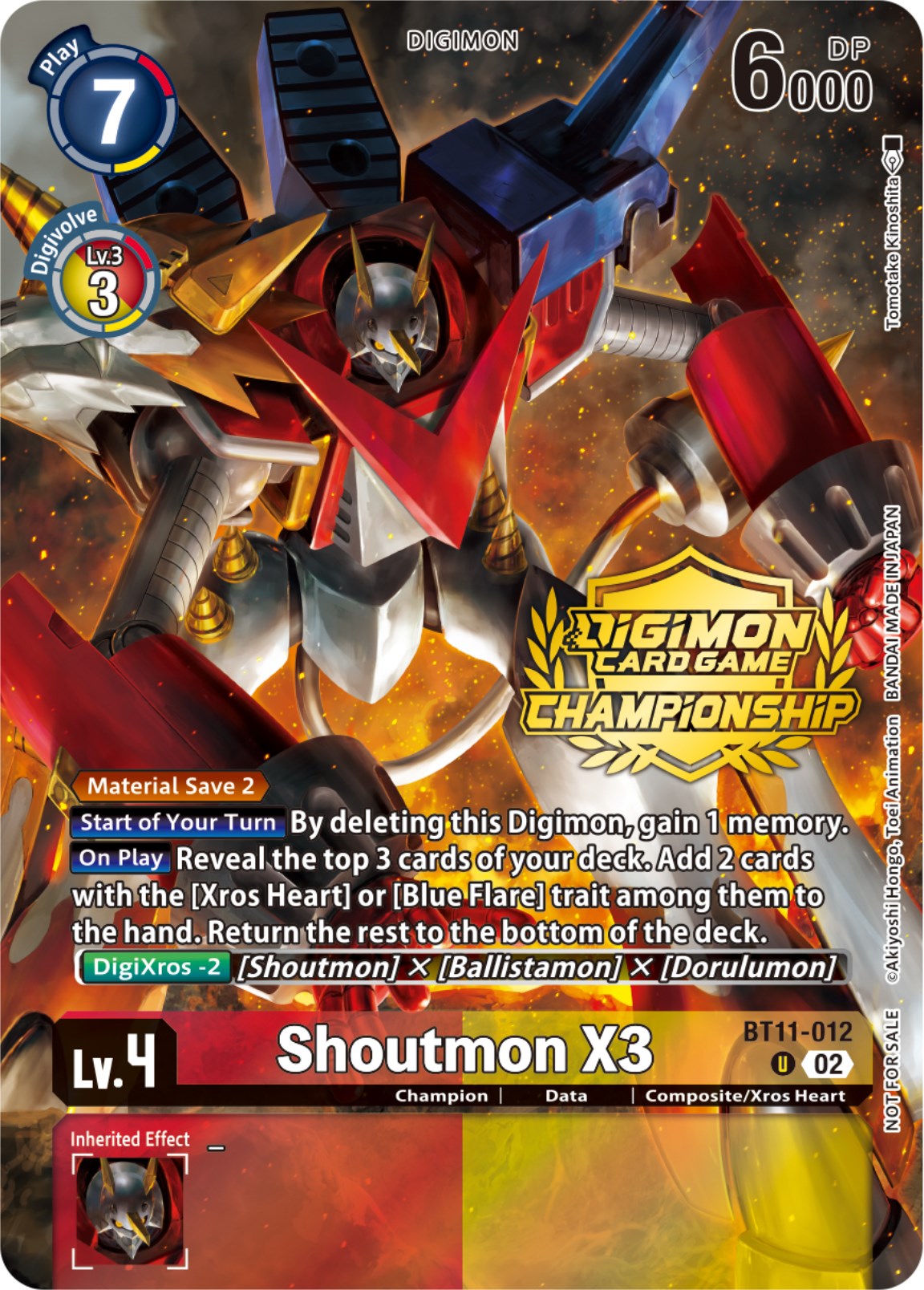 Shoutmon X3 [BT11-012] (Championship 2023 Tamers Pack) [Dimensional Phase Promos] | Play N Trade Winnipeg