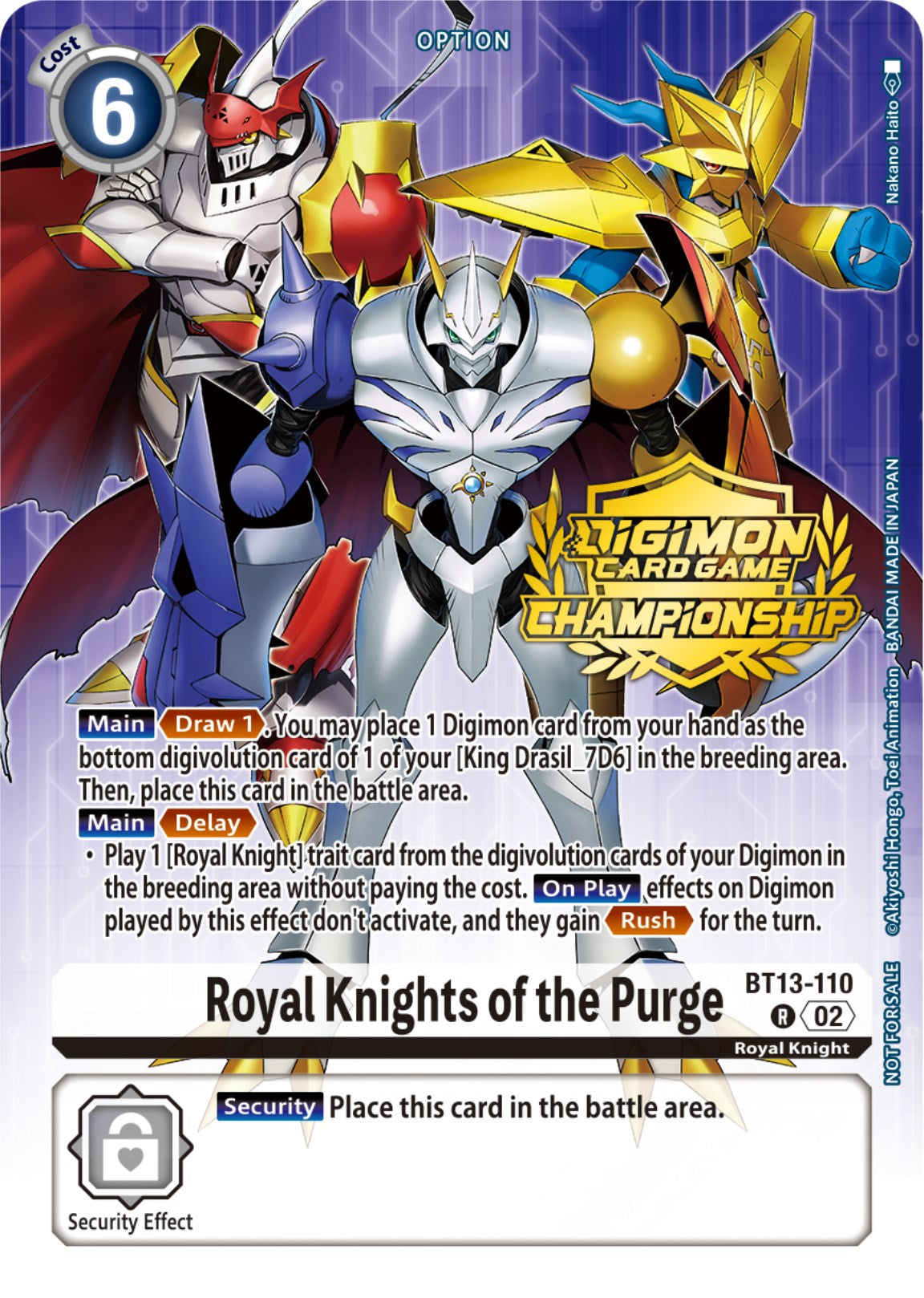 Royal Knights of the Purge [BT13-110] (Championship 2023 Tamers Pack) [Versus Royal Knights Promos] | Play N Trade Winnipeg