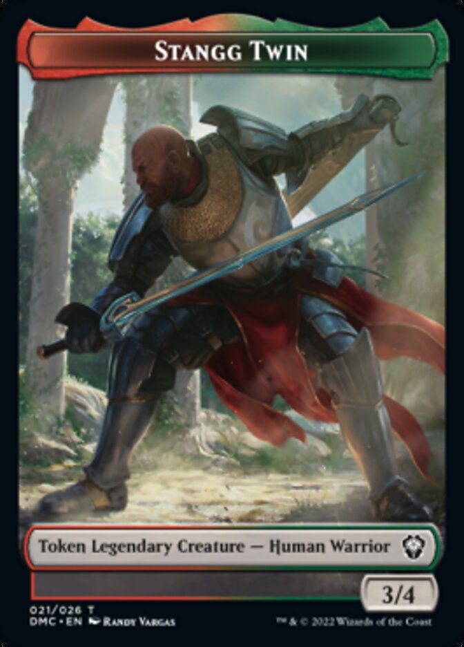 Soldier // Stangg Twin Double-sided Token [Dominaria United Tokens] | Play N Trade Winnipeg