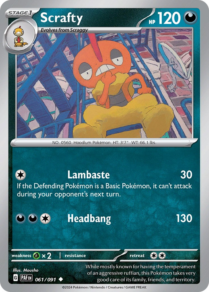 Scrafty (061/091) [Scarlet & Violet: Paldean Fates] | Play N Trade Winnipeg
