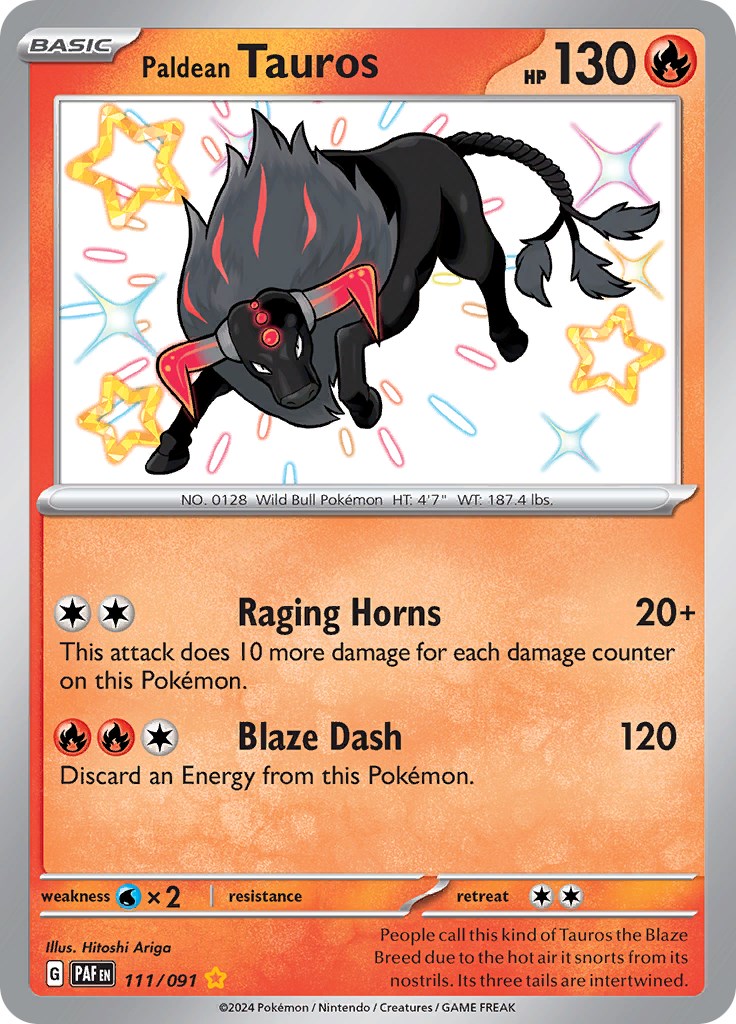 Paldean Tauros (111/091) [Scarlet & Violet: Paldean Fates] | Play N Trade Winnipeg