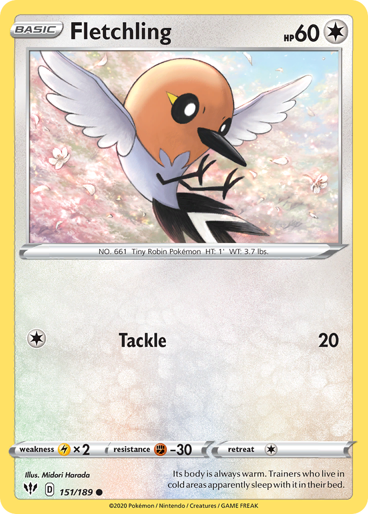 Fletchling (151/189) [Sword & Shield: Darkness Ablaze] | Play N Trade Winnipeg