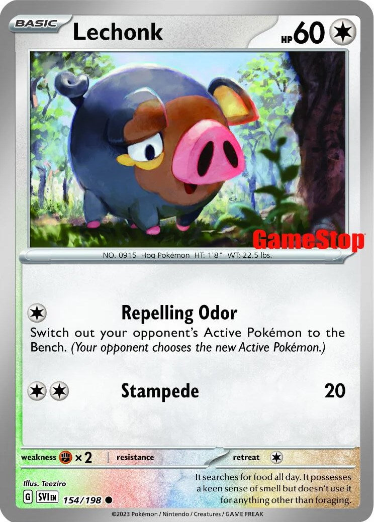 Lechonk (154/198) (GameStop Promo) [Scarlet & Violet: Base Set] | Play N Trade Winnipeg