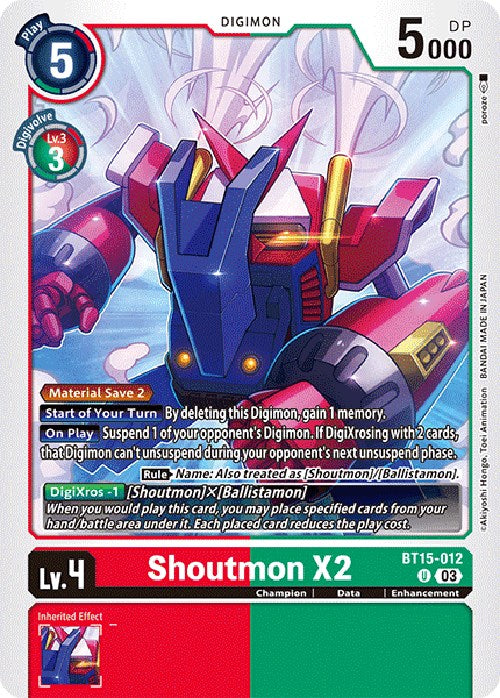 Shoutmon X2 [BT15-012] [Exceed Apocalypse] | Play N Trade Winnipeg