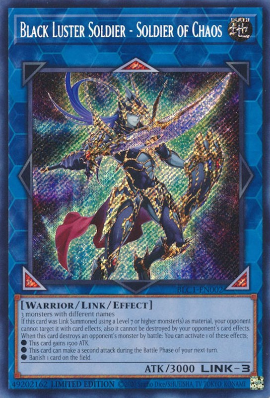 Black Luster Soldier - Soldier of Chaos [BLC1-EN002] Secret Rare | Play N Trade Winnipeg