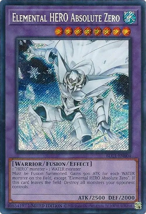 Elemental HERO Absolute Zero [BLC1-EN004] Secret Rare | Play N Trade Winnipeg