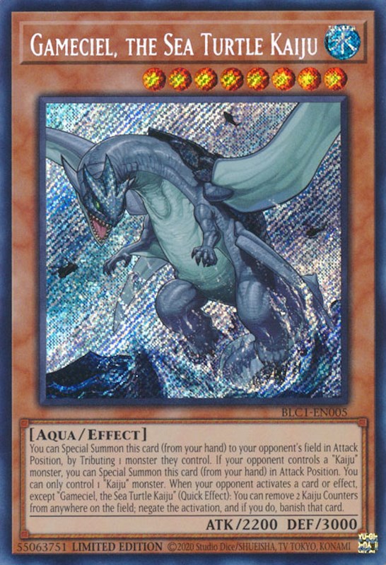 Gameciel, the Sea Turtle Kaiju [BLC1-EN005] Secret Rare | Play N Trade Winnipeg