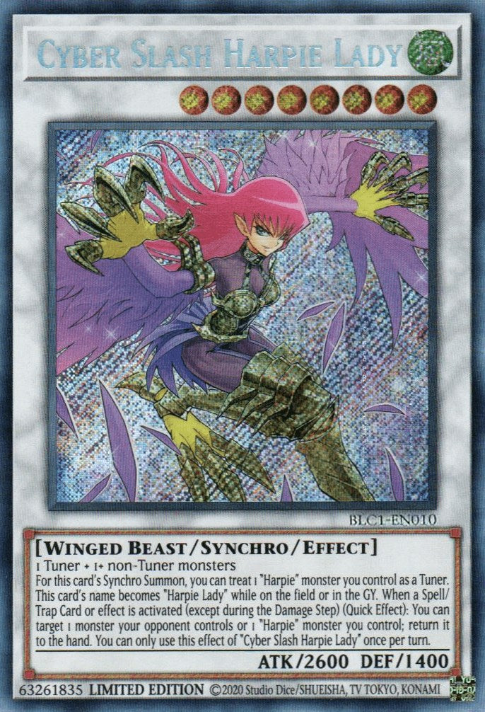 Cyber Slash Harpie Lady [BLC1-EN010] Secret Rare | Play N Trade Winnipeg