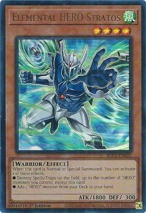 Elemental HERO Stratos (Alternate Art) [BLC1-EN022] Ultra Rare | Play N Trade Winnipeg