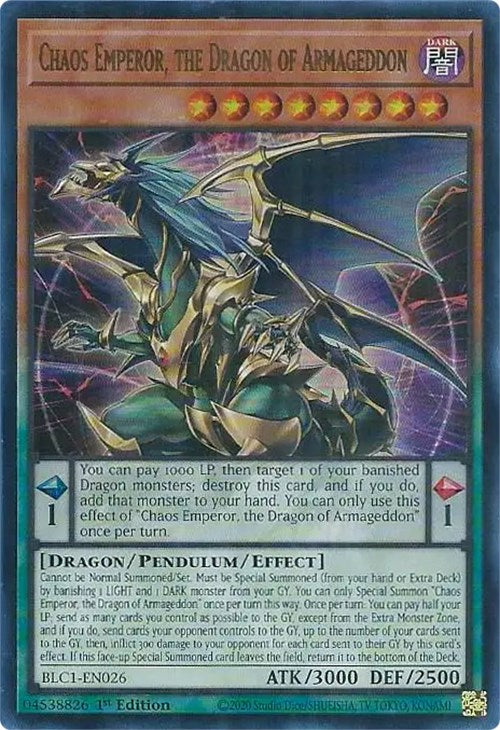 Chaos Emperor, the Dragon of Armageddon [BLC1-EN026] Ultra Rare | Play N Trade Winnipeg