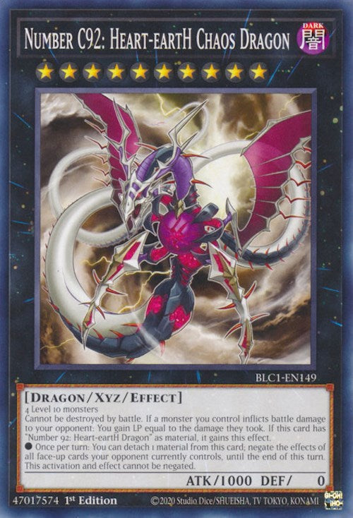 Number C92: Heart-eartH Chaos Dragon [BLC1-EN149] Common | Play N Trade Winnipeg