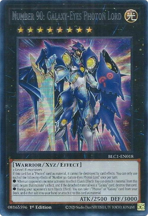 Number 90: Galaxy-Eyes Photon Lord (Silver) [BLC1-EN018] Ultra Rare | Play N Trade Winnipeg