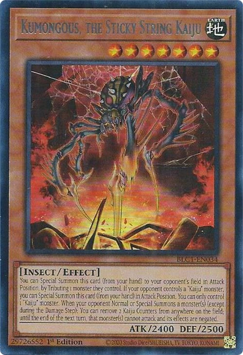 Kumongous, the Sticky String Kaiju (Silver) [BLC1-EN034] Ultra Rare | Play N Trade Winnipeg