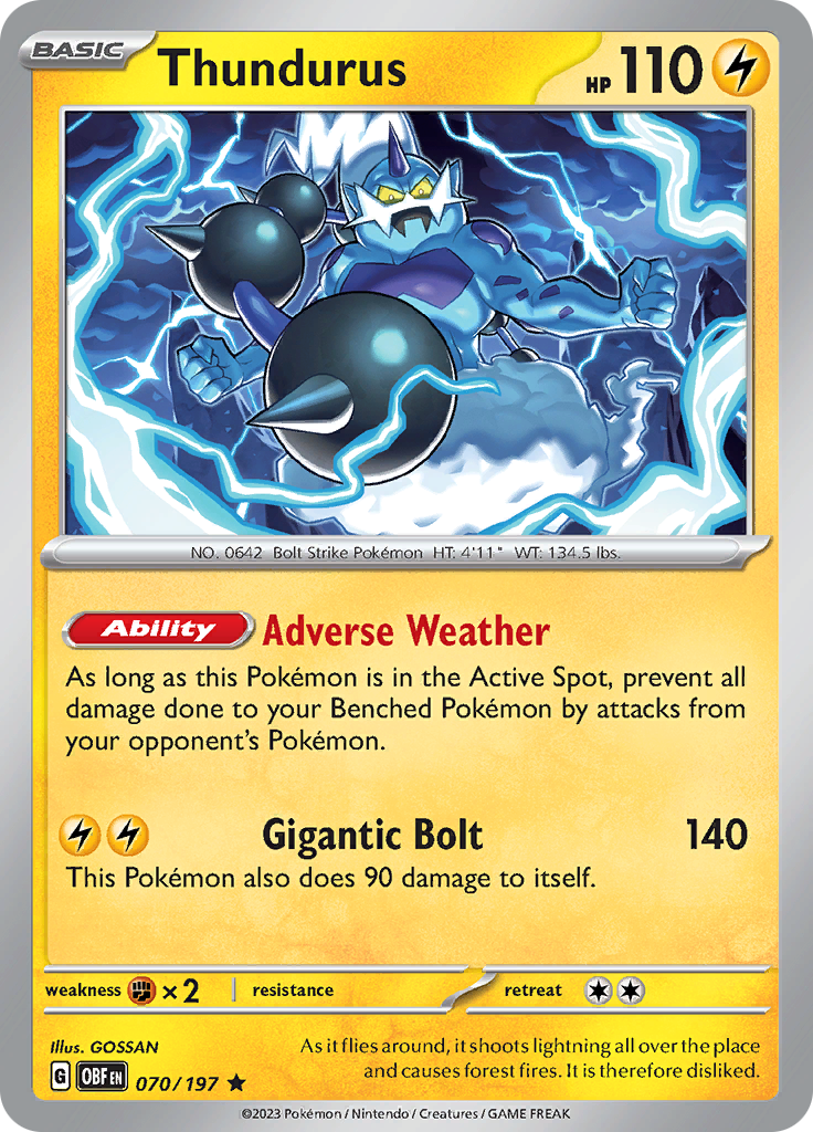 Thundurus (070/197) [Scarlet & Violet: Obsidian Flames] | Play N Trade Winnipeg