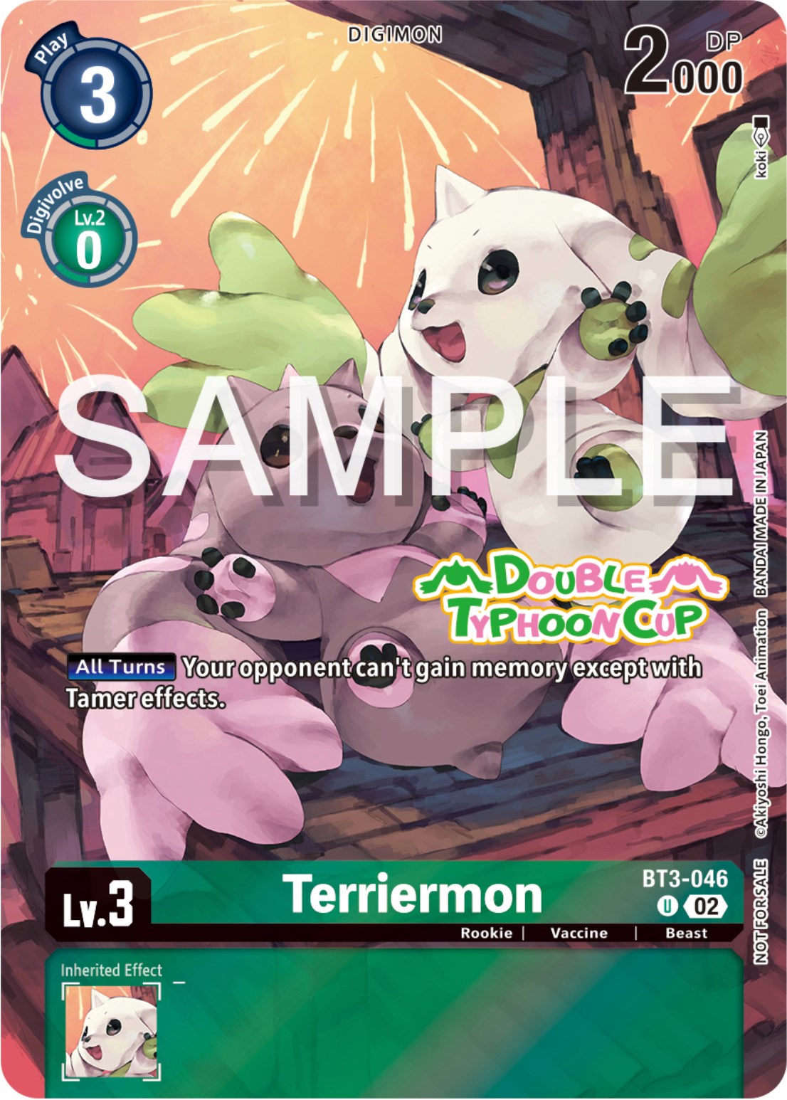 Terriermon [BT3-046] (Double Typhoon Cup) [Release Special Booster Promos] | Play N Trade Winnipeg