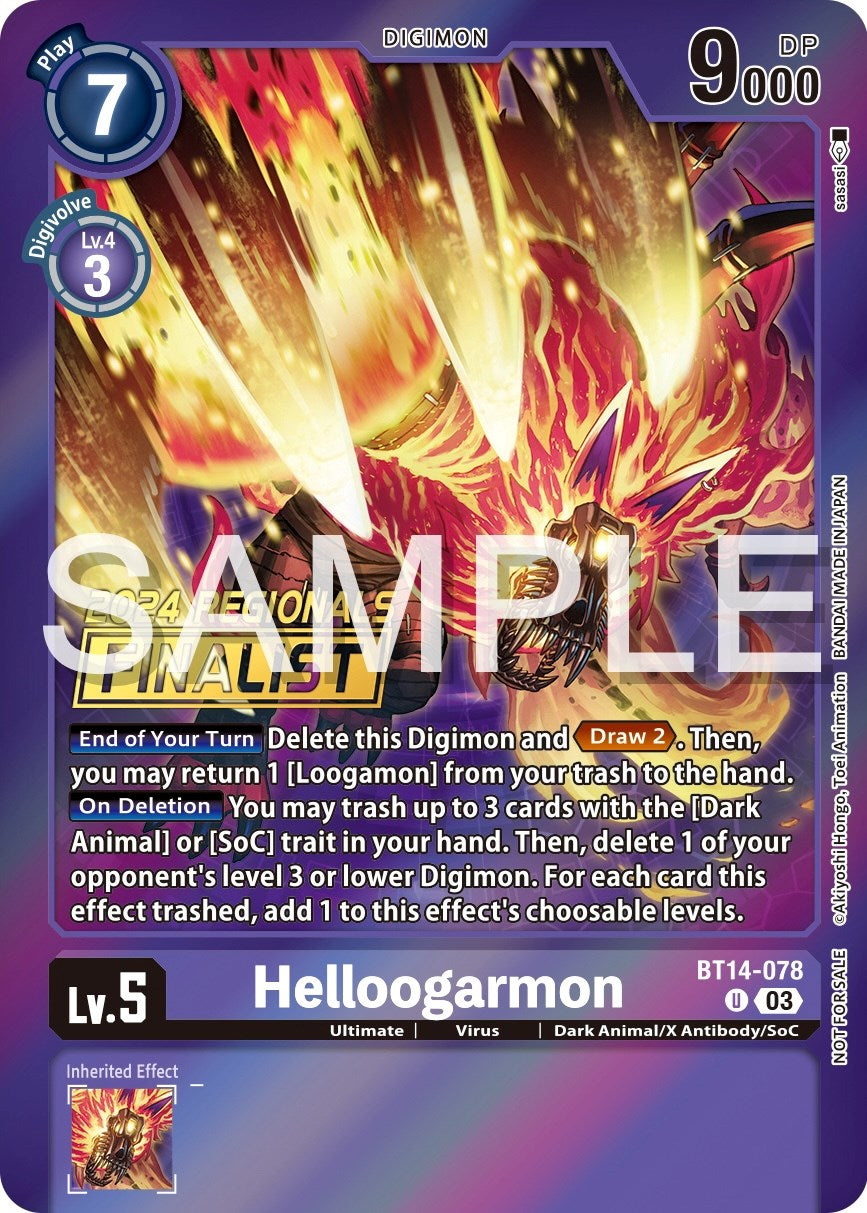 Helloogarmon [BT14-078] (2024 Regionals Finalist) [Blast Ace Promos] | Play N Trade Winnipeg