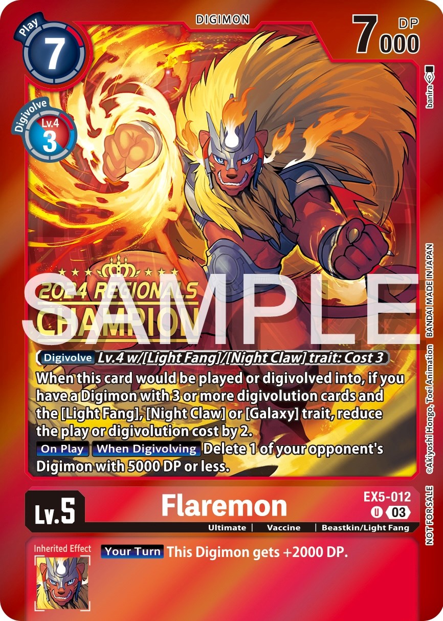 Flaremon [EX5-012] (2024 Regionals Champion) [Animal Colosseum Promos] | Play N Trade Winnipeg