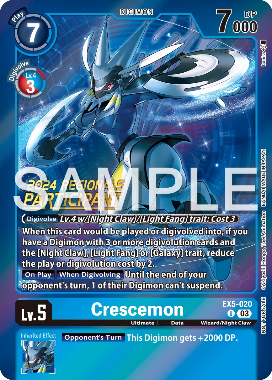 Crescemon [EX5-020] (2024 Regionals Participant) [Animal Colosseum Promos] | Play N Trade Winnipeg