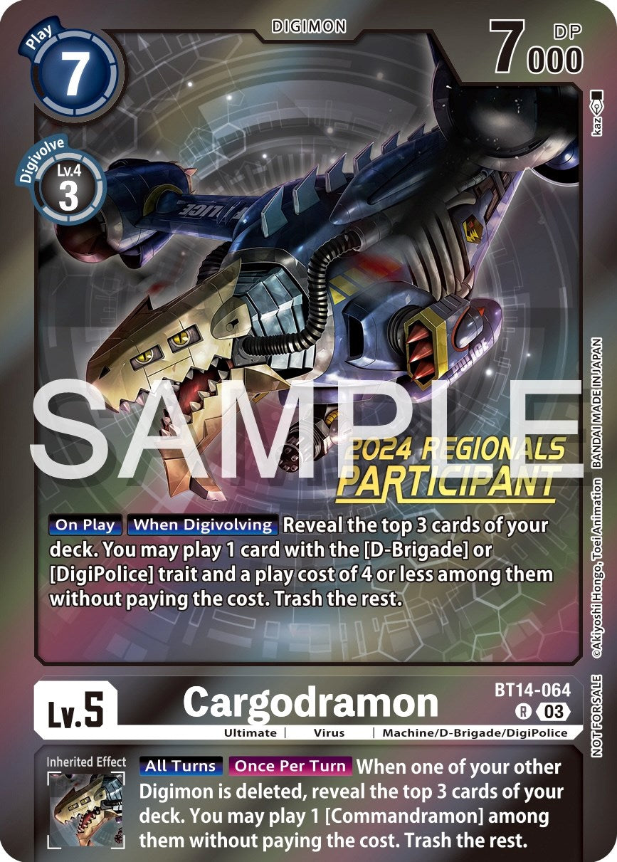 Cargodramon [BT14-064] (2024 Regionals Participant) [Blast Ace Promos] | Play N Trade Winnipeg