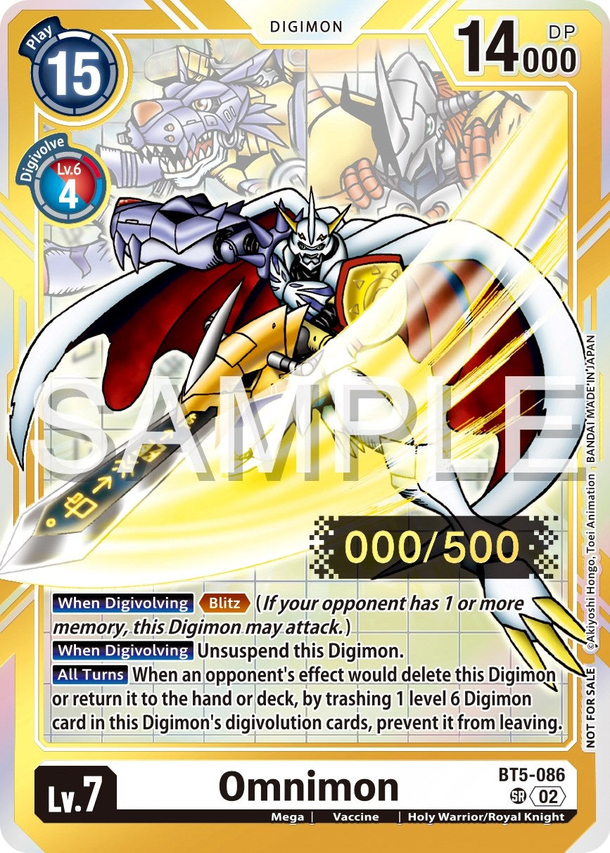 Omnimon [BT5-086] (Serial Numbered) [Battle of Omni Promos] | Play N Trade Winnipeg