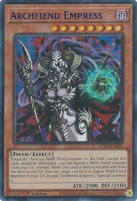 Archfiend Empress (Blue) [LDS3-EN007] Ultra Rare | Play N Trade Winnipeg