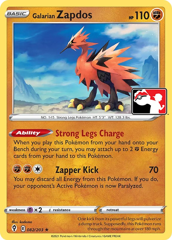 Galarian Zapdos (082/203) [Prize Pack Series One] | Play N Trade Winnipeg