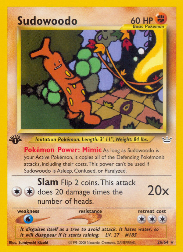 Sudowoodo (26/64) [Neo Revelation 1st Edition] | Play N Trade Winnipeg