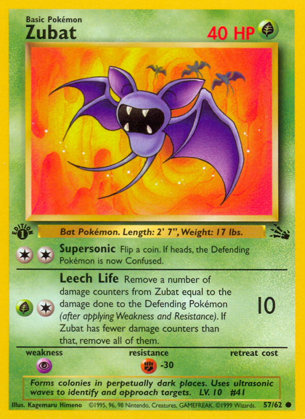 Zubat (57/62) [Fossil 1st Edition] | Play N Trade Winnipeg