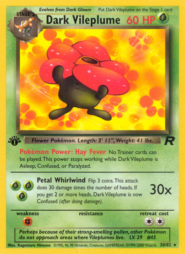 Dark Vileplume (30/82) [Team Rocket 1st Edition] | Play N Trade Winnipeg