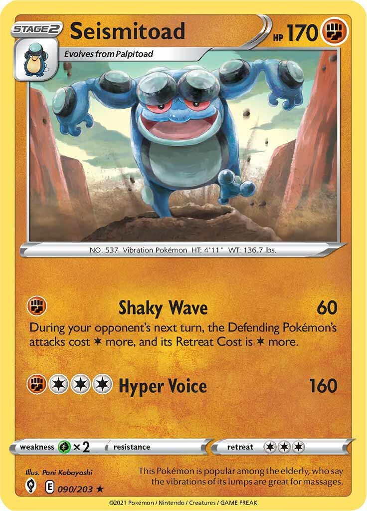 Seismitoad (090/203) [Sword & Shield: Evolving Skies] | Play N Trade Winnipeg