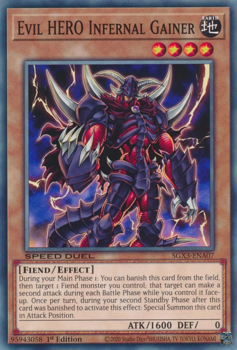 Evil HERO Infernal Gainer [SGX3-ENA07] Common | Play N Trade Winnipeg