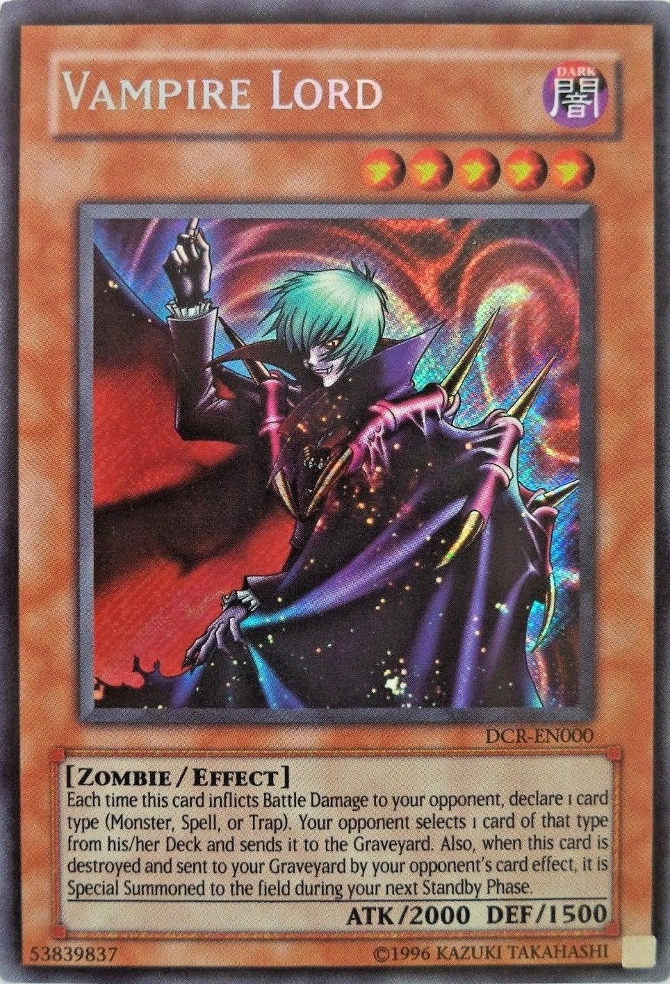 Vampire Lord [DCR-EN000] Secret Rare | Play N Trade Winnipeg