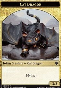 Cat Dragon (009) // Dragon (006) Double-sided Token [Commander 2017 Tokens] | Play N Trade Winnipeg